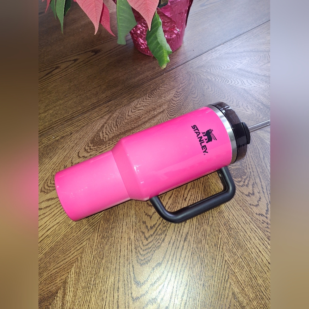 40oz Stanley Tumbler- Neon Pink & Black